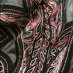 Fringed dress scarf/wrap like new